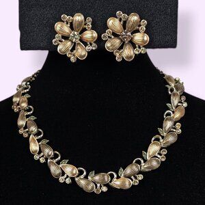 V. BSK Mid-Century Harvest Theme AB Crystal Demi Parure